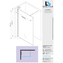 Glaszentrum Hagen - Type-WH] Cabine de douche à l'italienne 110x200 cm finition satinée - douche avec profilé en aluminium blanc