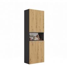 Hucoco - glaze - Armoire de salle de bain avec panier à ligne - Style moderne - 174x60x30 cm - Colonne sdb