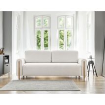 Bestmobilier - Glendale - canapé droit 3 places - convertible avec coffre - en tissu bouclette