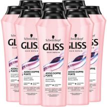 Gliss 8 confezioni addio doppie punte shampoo sigillante 250 ml