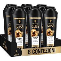 Gliss confezione 6 pz ultimate repair shampoo riparatore 250 ml