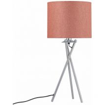 Glitter - Chrome Pink Glitter Tripod Table Lamp With Shade - Polished chrome plate and pink glitter on pp board