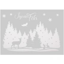 OSE – Glitzer Landschaft Glas Deko 29 x 40 cm – Polyethylenterephthalat – Weihnachten