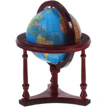 Globe miniature pour maison de poupée avec support en bois ornemental pour maison de poupée