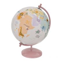 Globe Terrestre Enfant Animaux 28cm Rose