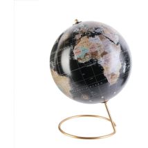 Globe Terrestre Noir et Or – Métal, 29 cm – Globe décoratif