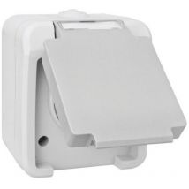 Peranova 102435 Interruttore per ambienti umidi Presa schuko Pera Grigio chiaro, Grigio scuro 1 pz.