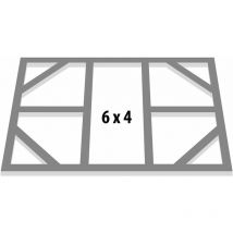 Globel Industries - Fundamentbodenrahmen für Gerätehaus 'Skillion 64', aluminium blank, 113 x 171 cm