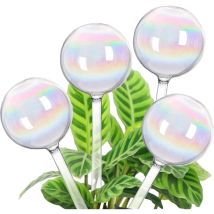 Tuserxln - Globes d'arrosage de plantes 4 pièces, insert de jardinière à arrosage automatique irisé, dispositifs d'arrosage de plantes en verre pour
