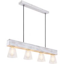 Hängeleuchte - Charly - transparent - holz - große - Globo