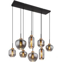 Globo - hängeleuchte - Matt - schwarz - glas rauchglas - große