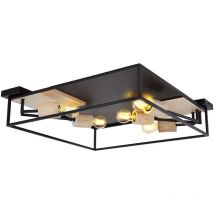 Plafón - Hagar - negro - metal - E27 - 15477D2 - Globo