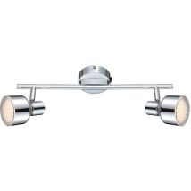Plafonnier Plafonnier Spot Spot Spot Lampe de salon Eclairage de couloir, 2 spots flamme mobiles, Chrome clair, 2x led 4W 250Lm blanc chaud, LxPxH