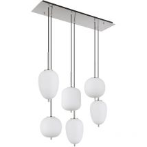 Globo - Suspension lampe suspendue plafonnier lampe de cuisine à 6 lampes métal verre l 80 cm