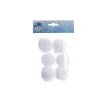 Kaemingk - Globos de nieve Blanco dim 5 cm Caja de 6