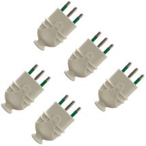 Gloca - 5x Prise Professionnelle 16A 2P+T Blanc Mâle Norme Italienne 250V