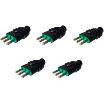 5x Spina Professionale Volante 16A 2P+T Nero Maschio Standard Italiano 250V - Gloca