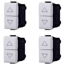 Lot de 4 boutons doubles haut/bas 1P+1P 10A 250V Compatible avec la série Matix - Gloca