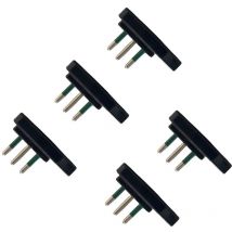 Gloca - Lot de 5 fiches plates peu encombrantes 10A Couleur noire Norme italienne 250V