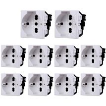 gloca Set 10 Prese Schuko 2P+T 10/16A Compatibili Con Serie Matix