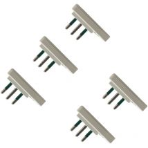 Set 5 Spine Piatte Salvaspazio 10A Colore Bianco Standard Italiano 250V - Gloca