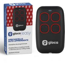 Telecomando Apricancello Easy Garage Auto-Apprendente 4 Canali Frequenza 433 Mhz no rollin code Rosso - Gloca