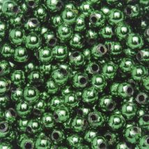 Glorex Deko Perlen 6 mm 75 g, dunkelgrün Schmuckbasteln