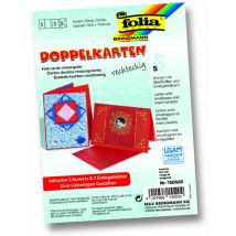 Glorex Doppelkarten 10,5 x 15 cm hochrot, 5 Stück Bastelpapier