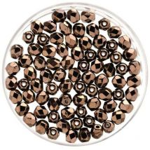 Glorex Gmbh - Glorex Glasschliff Perle 4 mm 100 Stück, kupfer Schmuckbasteln