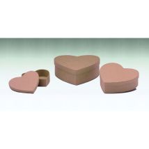 Herzförmige Pappbox 120 x 120 x 38 mm braun Glorex