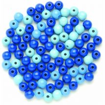 Glorex Holzperle blau-mix 10 mm Schmuckbasteln