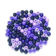 Glorex Holzperle lila-mix 10 mm Schmuckbasteln