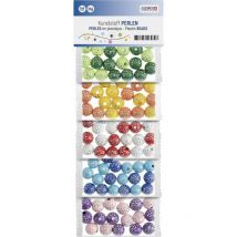 Glorex Kunststoff Perlen bunt mit 50 g, 10 mm Schmuckbasteln