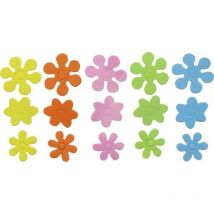 Glorex Moosgummi Sticker Blumen selbstklebend , 72 Stück Bastelmaterial