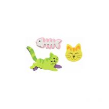 Glorex Moosgummi Sticker Katzen 18 Stück Bastelmaterial