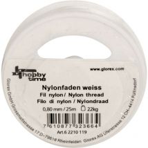Glorex Nylonfaden weiß 0,80 mm, 25 m Schmuckbasteln