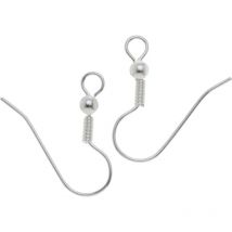 Glorex Ohrbügel mit Kugel silberfarben 20 mm, 4 Stück Schmuckbasteln