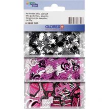 Glorex Pailletten-Mix schwarz, rot, 30 g Bastelmaterial