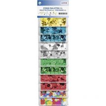 Glorex Paillettenmix 24 g , 12 Farben Bastelmaterial