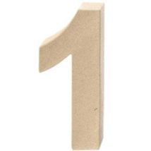 Papp-Zahl 1 – 17,5 x 5,5 cm – Pappmaché – Dekoartikel