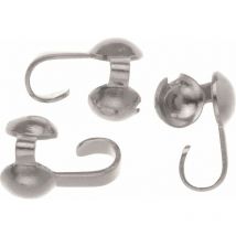 Glorex Quetschkalotte 3 mm 4 Stück, silberfarben Schmuckbasteln