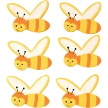 Glorex Streuteile Bienen 6 Stück, gelb Tischdekoration
