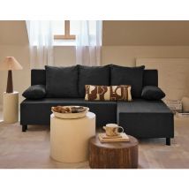 Bestmobilier - Gloria - canapé d'angle réversible 4 places convertible avec coffre en tissu texturé