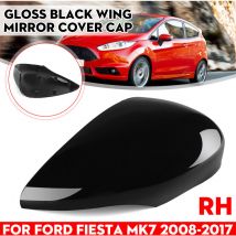 Insma - Gloss Black Right Wing Door Mirror Cover For Ford Fiesta MK7 08-17 (Black, Right Hand)