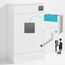 Fnx Bathrooms - Gloss White 500 x 200mm Back to Wall wc Unit with Concealed Toilet Cistern Set - Side Entry