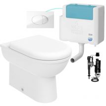 Fnx Bathrooms - Gloss White d Shape Back to Wall Toilet and Concealed Cistern Set - Bottom Entry