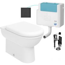 Gloss White d Shape Back to Wall Toilet and Concealed Cistern Set - Side Entry