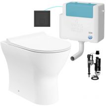 Fnx Bathrooms - Gloss White Rimless Back to Wall Toilet and Concealed Cistern Set - Side Entry