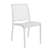Gloupie - Sedia Ninfa In Polipropilene Bianca, Impinabili, 46 X 54 X 80 Cm, Peso 3,3 Kg,schienale A Forma Di Ninfee,made In Italy