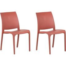 Set 2 Sedie Volga In Polipropilene Rosso,54x46x81Cm,Peso 3,5Kg,Per Interno/Esterno,Made In Italy,Sedie Impilabili - Gloupie